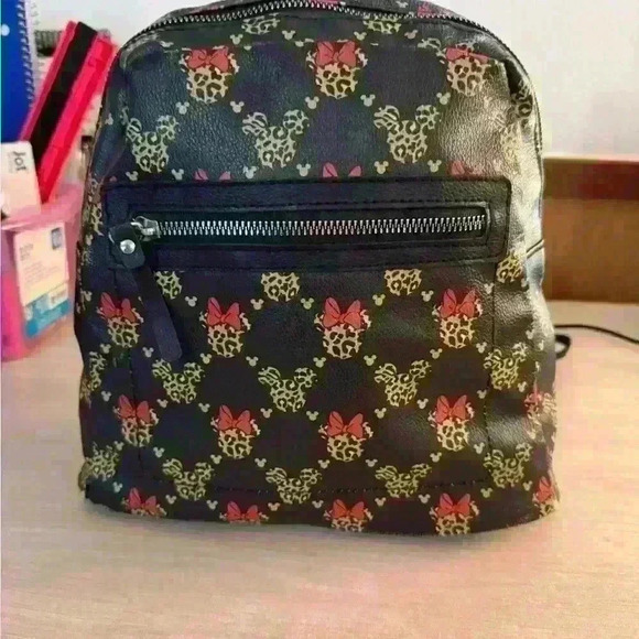 Disney Minnie Mouse Icon Leopard Print Mini Backpack - Picture 1 of 9